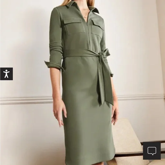 green emerald velvet dress Bottle Green Boden Gauze Dress X-Small / Bottle Green main image 1